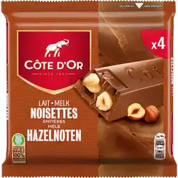 Albert Heijn Côte d'Or Melk noten 4 repen BEL aanbieding