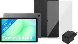 Coolblue Samsung Galaxy Tab A11 Plus 11 Pouces 128 Go Wifi + 5G Gris EE + Pack d'Accessoires Complet aanbieding