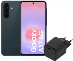 Coolblue Samsung Galaxy A37 128GB Donkergroen 5G + BlueBuilt Oplader met Usb C Poort 45W Zwart aanbieding