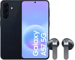 Coolblue Samsung Galaxy A57 128GB Donkerblauw 5G + Samsung Galaxy Buds4 Zwart aanbieding