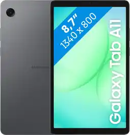 Coolblue Samsung Galaxy Tab A11 8,7 pouces 128 Go Wifi + 4G Gris aanbieding