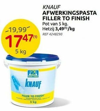 Brico Afwerkingspasta filler to finish aanbieding