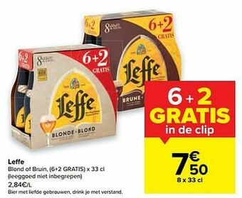Carrefour Leffe blond of bruin aanbieding