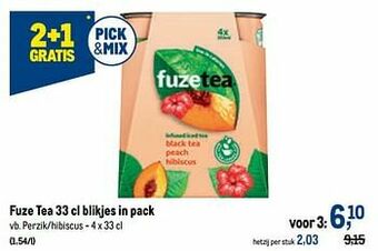 Makro Fuze tea perzik-hibiscus aanbieding