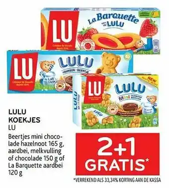 Alvo Lulu koekjes lu 2+1 gratis aanbieding