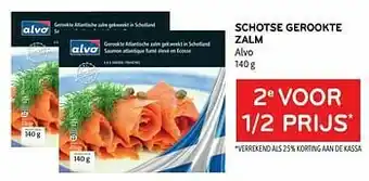 Alvo Schotse gerookte zalm alvo 2e voor 1-2 prijs aanbieding