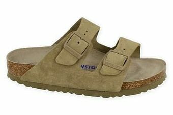Berca Shoes Birkenstock Slipper Dames Arizona Faded Khaki Narrow Fit - Kaki aanbieding