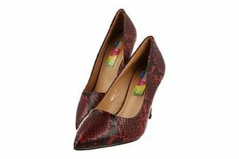 Berca Shoes Mode-Mania Pump Dames Trend Snakeprint - Bordeaux aanbieding