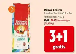 Colruyt Douwe egberts excellent brazil & colombia koffiebonen aanbieding