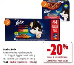 Colruyt Purina Felix kattenvoeding Pouches packs aanbieding