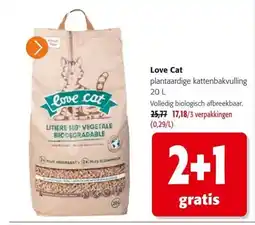 Colruyt Love Cat plantaardige kattenbakvulling aanbieding