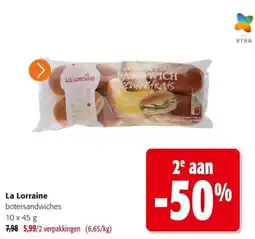Colruyt La Lorraine botersandwiches aanbieding