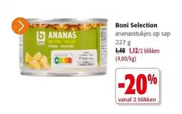 Colruyt Boni Selection ananasstukjes op sap aanbieding