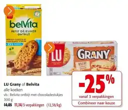Colruyt Lu granys of belvita alle koeken aanbieding