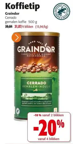 Colruyt Koffietip Graindor Cerrado gemalen koffie aanbieding