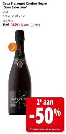 Colruyt Cava Freixenet Cordon Negro Gran Selección aanbieding