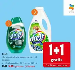 Colruyt Dreft alle wasmiddelen, wasverzachters of doekjes aanbieding