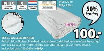 Jysk Texel wollen dekbed aanbieding