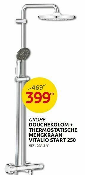 Brico Douchekolom + thermostatische mengkraan vitalio start 250 aanbieding