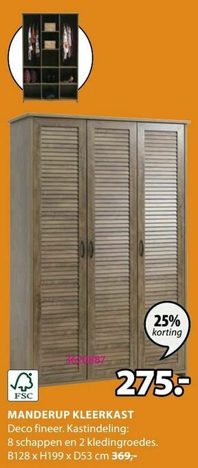 Jysk Manderup kleerkast aanbieding