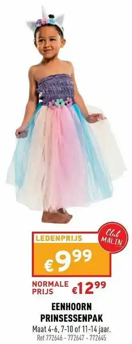 Trafic Eenhoorn prinsessenpak aanbieding
