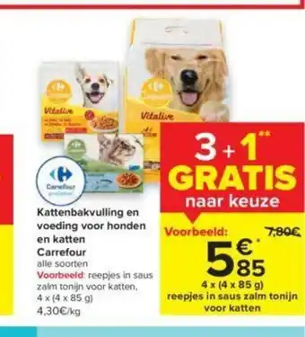 Carrefour Kattenbakvulling en voeding voor honden en katten Carrefour alle soorten aanbieding