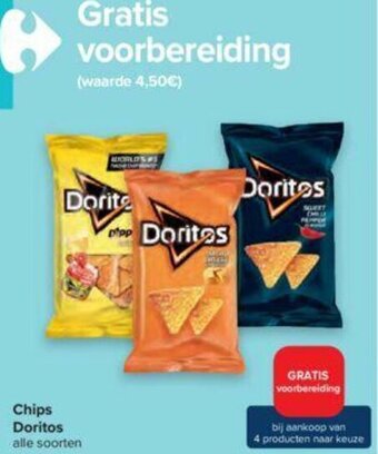 Carrefour Chips Doritos aanbieding