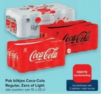 Carrefour Pak blikjes Coca-Cola Regular, Zero of Light aanbieding