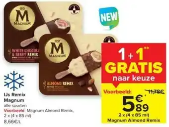 Carrefour IJs Remix Magnum 2x(4x85ml) aanbieding