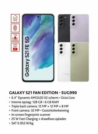 Exellent Galaxy S21 Fan Edition - SUG990 6.4'' aanbieding