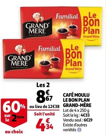 Auchan Cafe Moulu Le Bon Plan Grand-Mere aanbieding