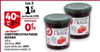 Auchan Confiture Extra Fraise Auchan aanbieding