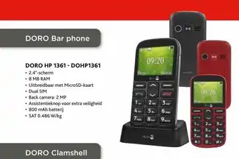 Exellent Doro HP 1361 - DOHP1361 2.4'' aanbieding