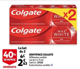 Auchan Dentifrice Colgate aanbieding