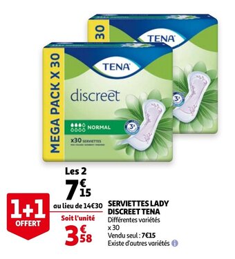 Auchan Serviettes Lady Discreet Tena aanbieding