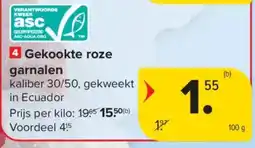 Carrefour Gekookte roze garnalen aanbieding