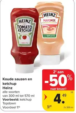 Carrefour Koude sauzen en ketchup Heinz aanbieding