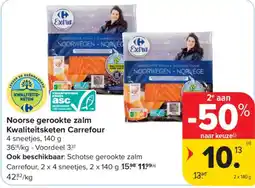 Carrefour Noorse gerookte zalm aanbieding