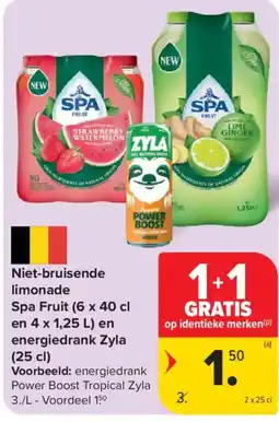 Carrefour Niet-bruisende limonade Spa Fruit en energiedrank Zyla aanbieding