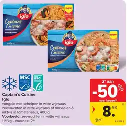 Carrefour Captain's Cuisine Iglo aanbieding