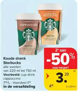 Carrefour Koude drank Starbucks aanbieding