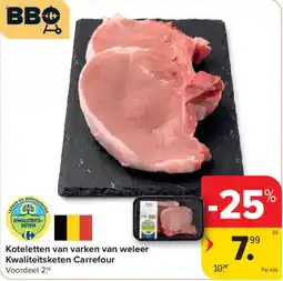 Carrefour Koteletten van varken van weleer aanbieding