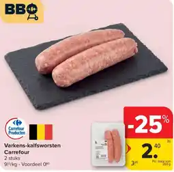 Carrefour Varkens-kalfsworsten Carrefour aanbieding