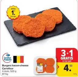 Carrefour Burgers bacon-cheese aanbieding