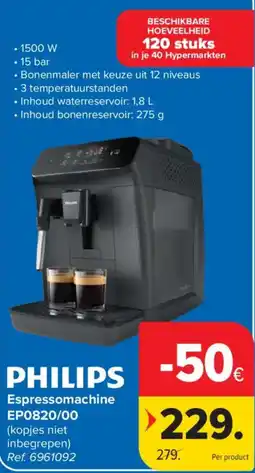 Carrefour Philips Espressomachine aanbieding
