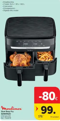 Carrefour Dual Easy Fry EZ901N20 aanbieding