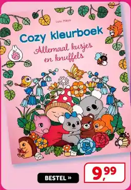 Boekenvoordeel Cozy kleurboek Allemaal kusjes en knuffels aanbieding