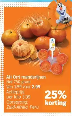 Albert Heijn AH Orri mandarijnen aanbieding