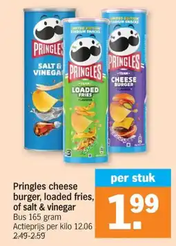 Albert Heijn Pringles cheese burger, loaded fries, of salt & vinegar aanbieding