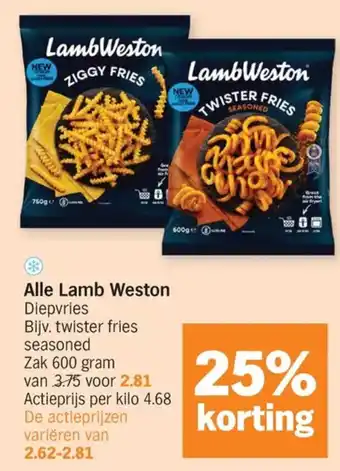 Albert Heijn Alle Lamb Weston Diepvries aanbieding